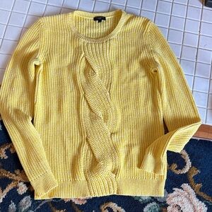 Talbots‎ Sunny Yellow Cable Knit Sweater